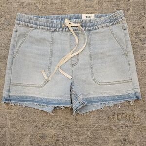 INC Raw Hem Pull-on Denim Shorts, Sz M